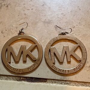 Michael Kors Gold Circle Logo Earrings